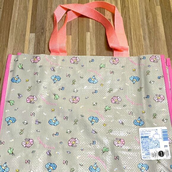 Sanrio Hello Kitty little twin stars reusable tote bag pink and blue gray tote - Picture 2 of 9